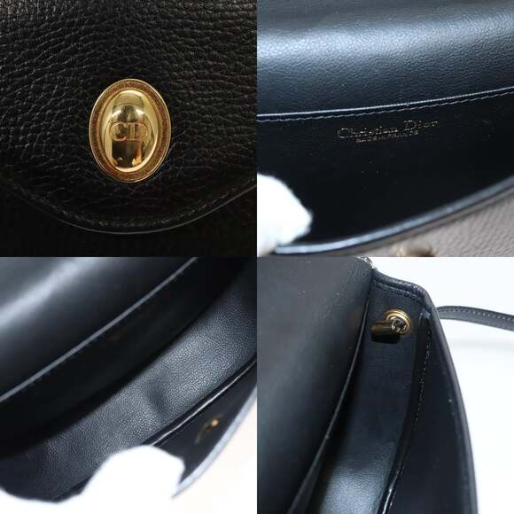 DIOR Shoulder Bag Leather Black Gold - Picture 11 of 12